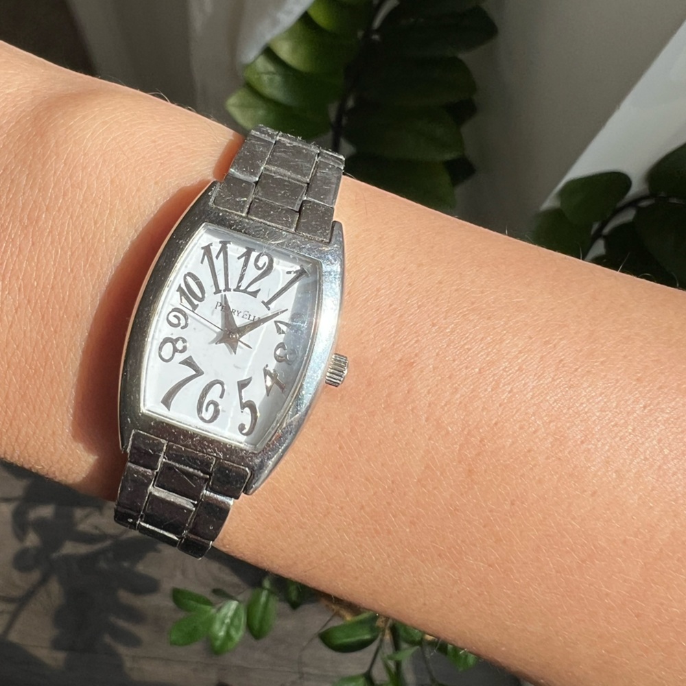 Silver Watch with Unique Dial